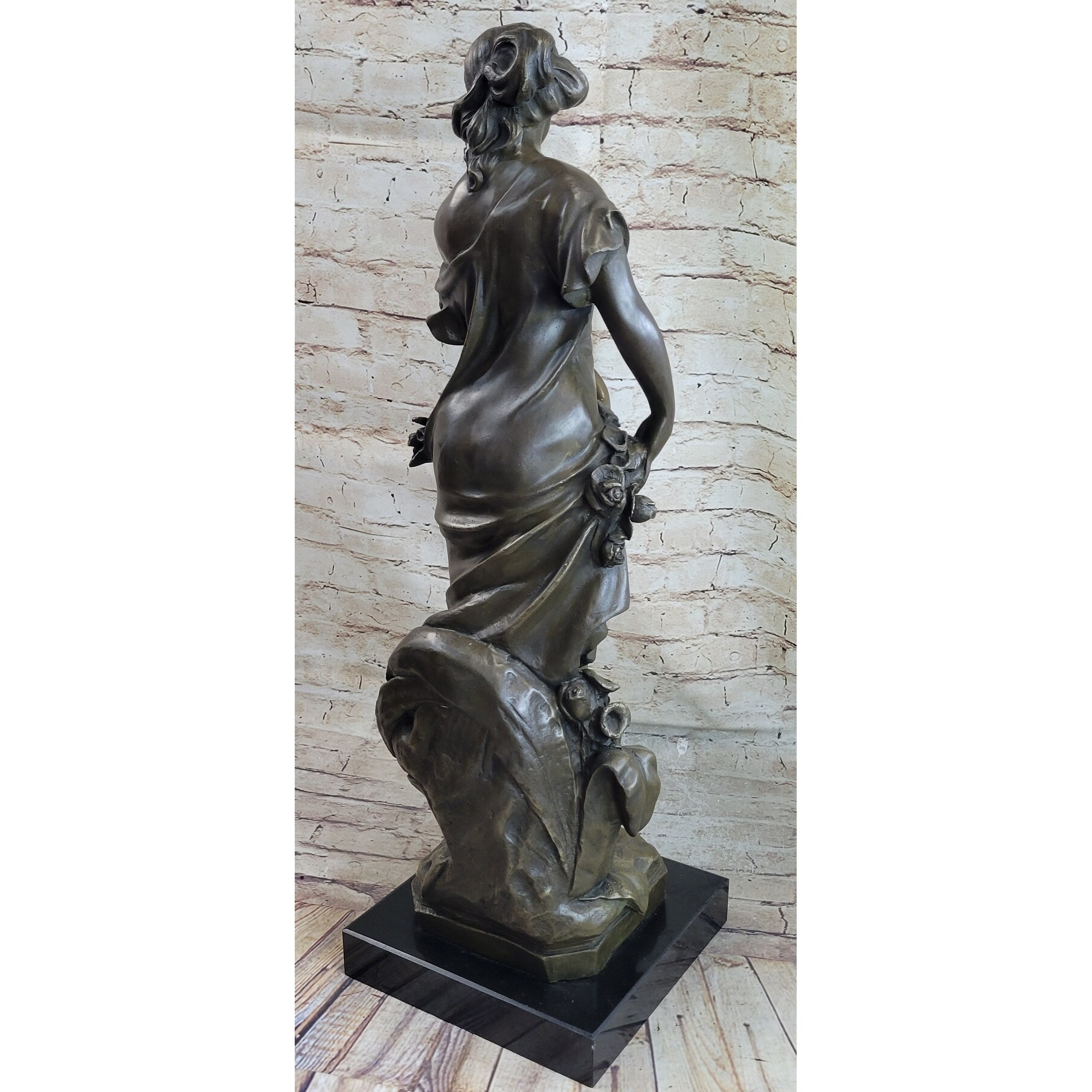 Young Maiden Girl Female Figure Bronze Statue Sculpture Auguste