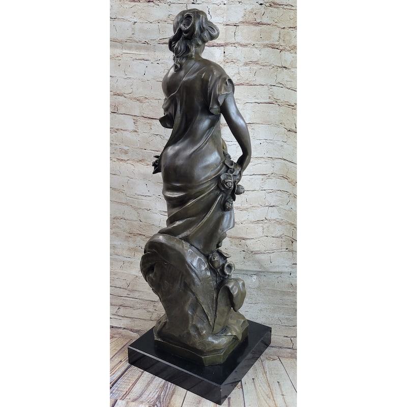 Young Maiden Girl Female Figure Bronze Statue Sculpture Auguste Moreau 26 Inches X 8.5 Inches