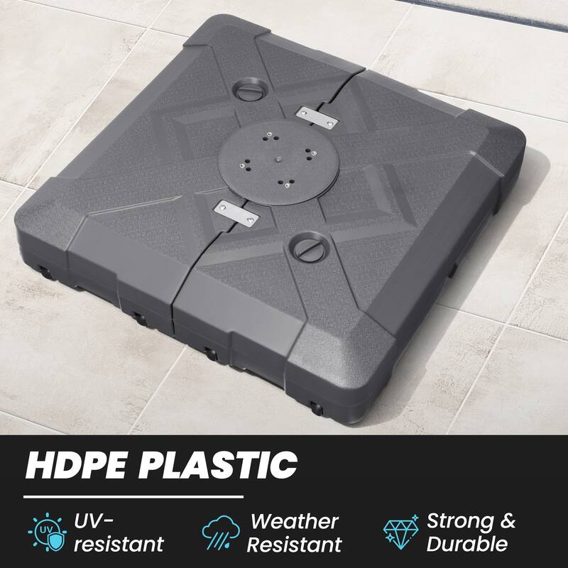 Heavy Duty Sand Water Fillable Patio Offset Cantilever Umbrella Base with Wheels