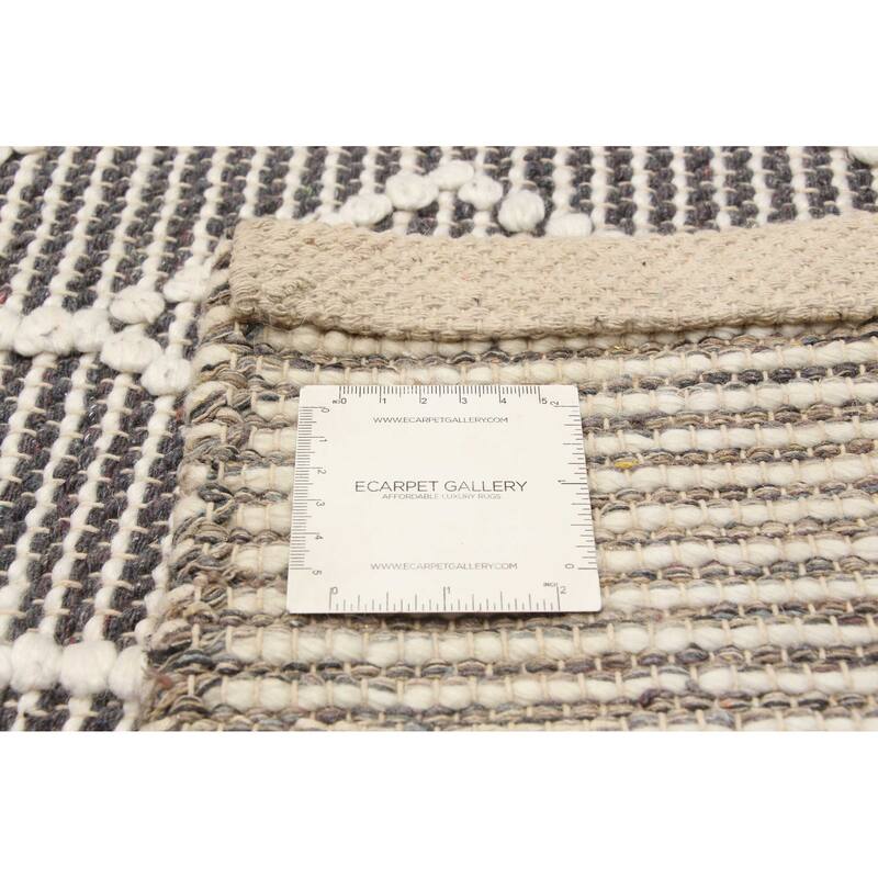 ECARPETGALLERY Braid weave Sienna Grey Wool Rug - 5'1 x 8'0