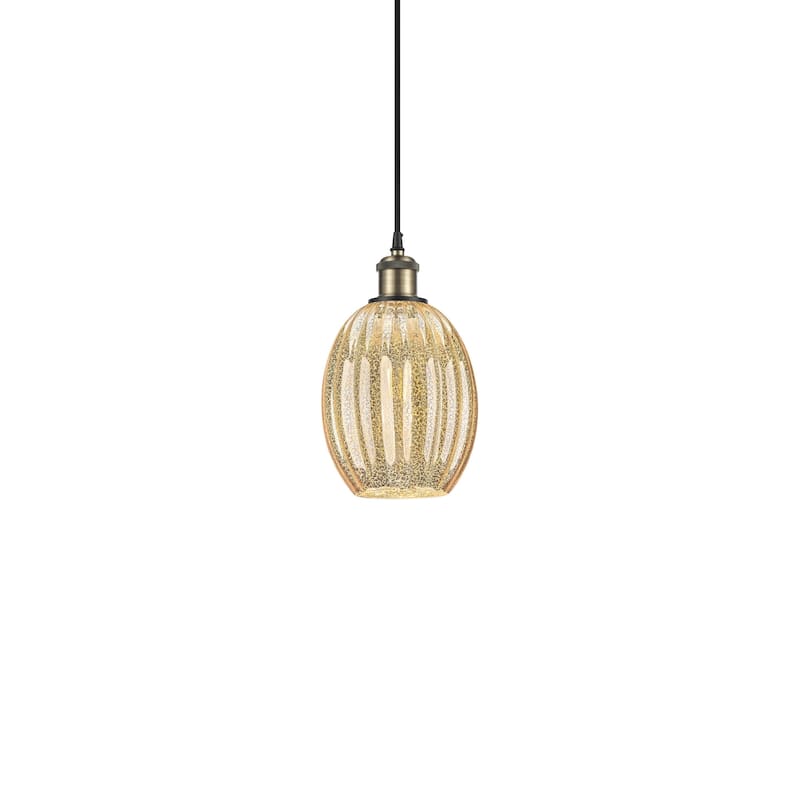 Innovations Lighting 516-1P-11-7 Preston Pendant Preston 7" Wide Mini - Black Antique Brass / Mercury