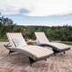 Option Grey Wicker With Brown/White Stripe Cushion