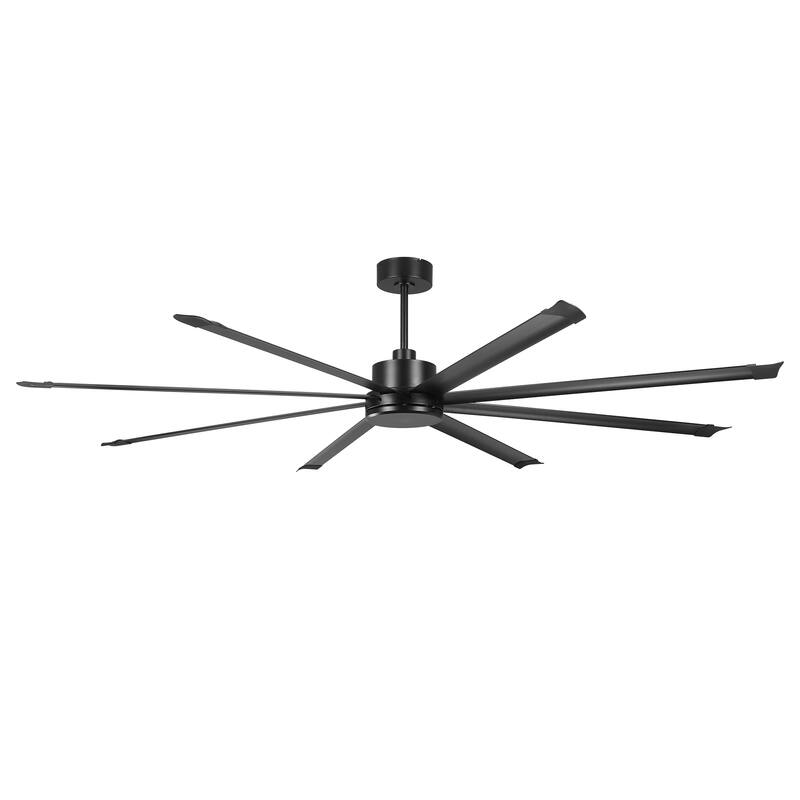 100-inch Black Extra Large Industrial 8 Aluminum Blades High Ceiling Fans with remote control - 99.8" W x 23.62" H