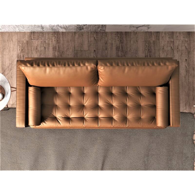 US Pride Lopez Faux Leather Mid-century Modern Sofa