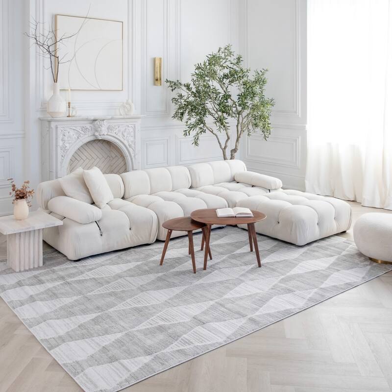 Rug Branch Boho Modern Abstract Grey Indoor Area Rug
