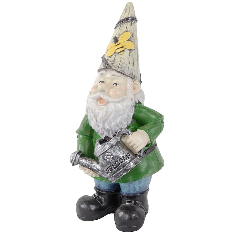 Gnome with Watering Can Outdoor Garden Statue - 15.5"