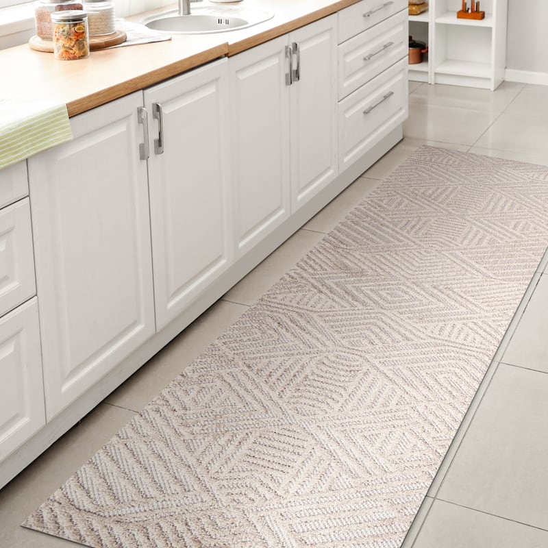 JONATHAN Y Aylan High-Low Pile Art Deco Geometric Indoor/Outdoor Area Rug