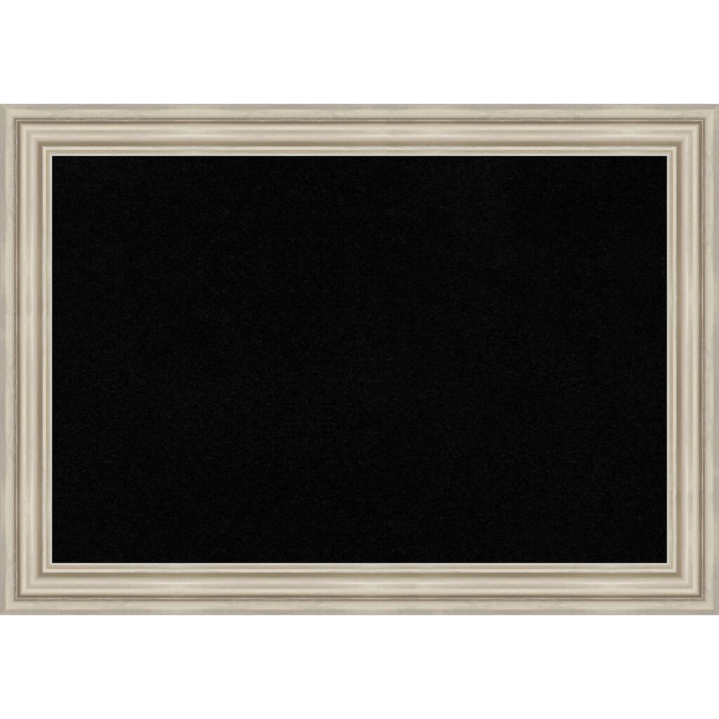 Sierra Silver Wood Framed Cork Board - Bulletin Board, Organization Board, Pin Board