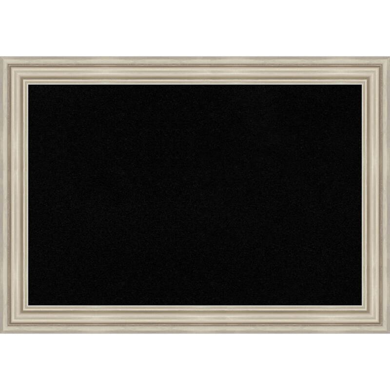 Sierra Silver Wood Framed Cork Board - Bulletin Board, Organization Board, Pin Board