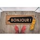 preview thumbnail 3 of 4, Long Front Door Mat Bonjour Rug 30x10 Black - 30 L x 10 W x 5/8 H