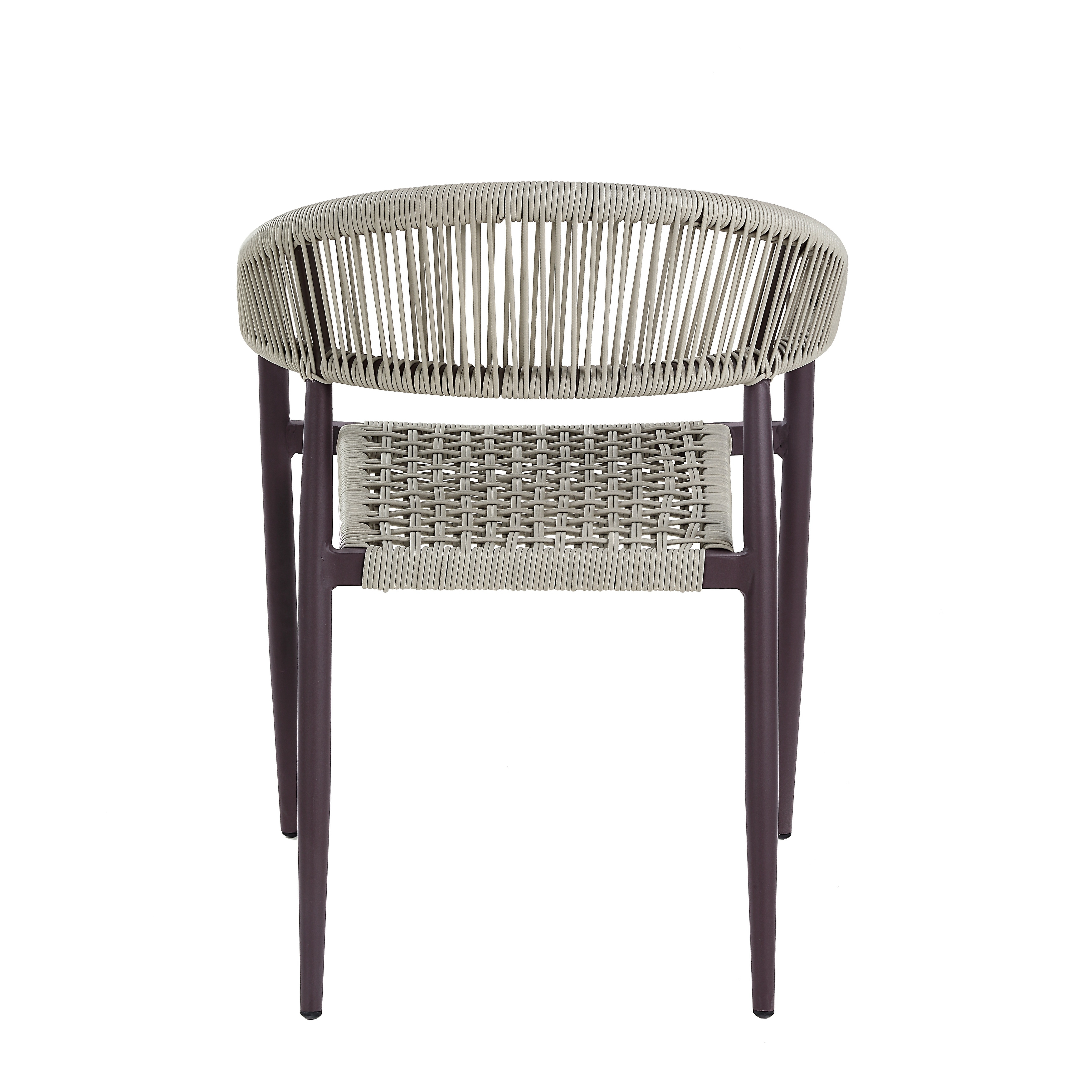 Holcomb Modern Wicker Rope Curved Patio Dining Arm Chair by - Picture 14 of 30