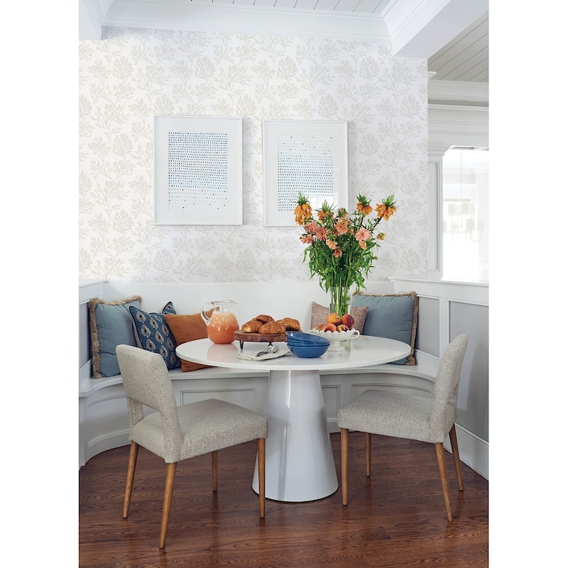 A-Street Prints Tortuga Dove Coral Weave Wallpaper