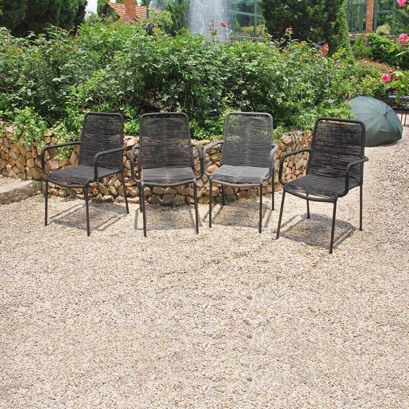 M4H Palaio Set of 4 Outdoor Rope Dining Arm Chair