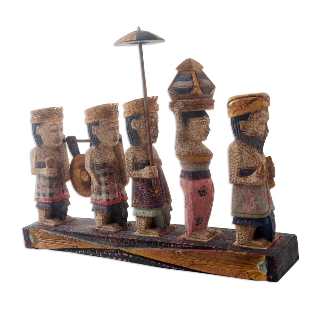 Novica Handmade Balinese Ceremony Wood Statuette