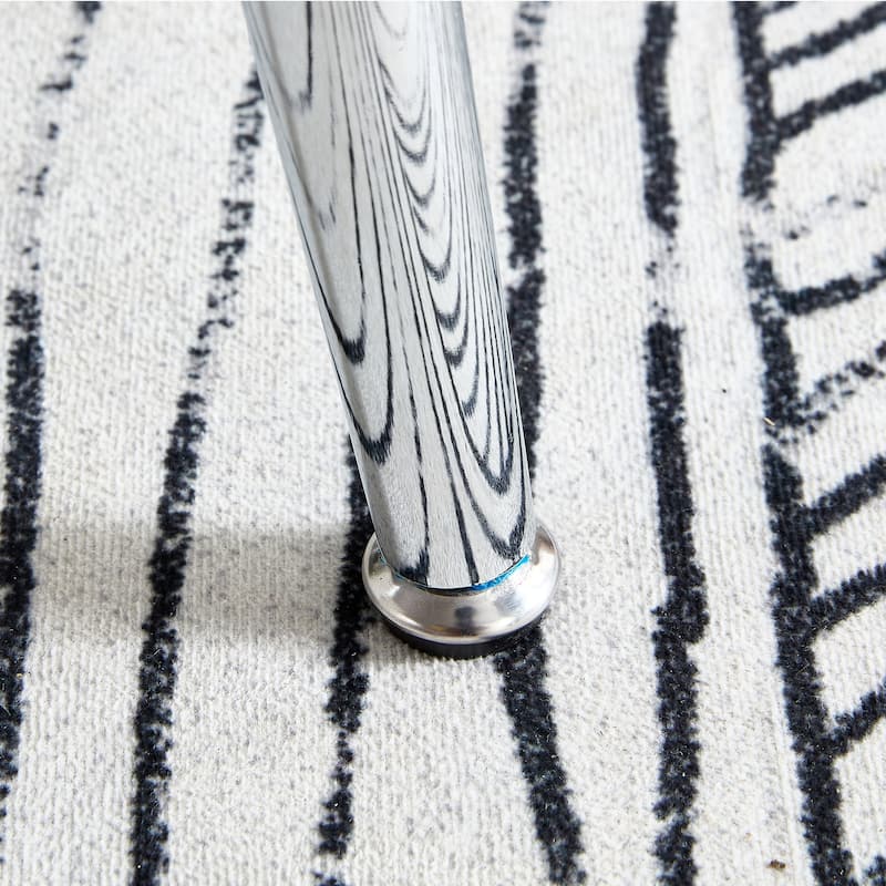 Modern 5-Piece Dining Set with Round Glass Top & 4 PU Upholstered Chairs