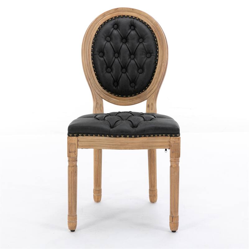 PU Artificial Leather Dining Chair with Nailhead Trim Set of 2