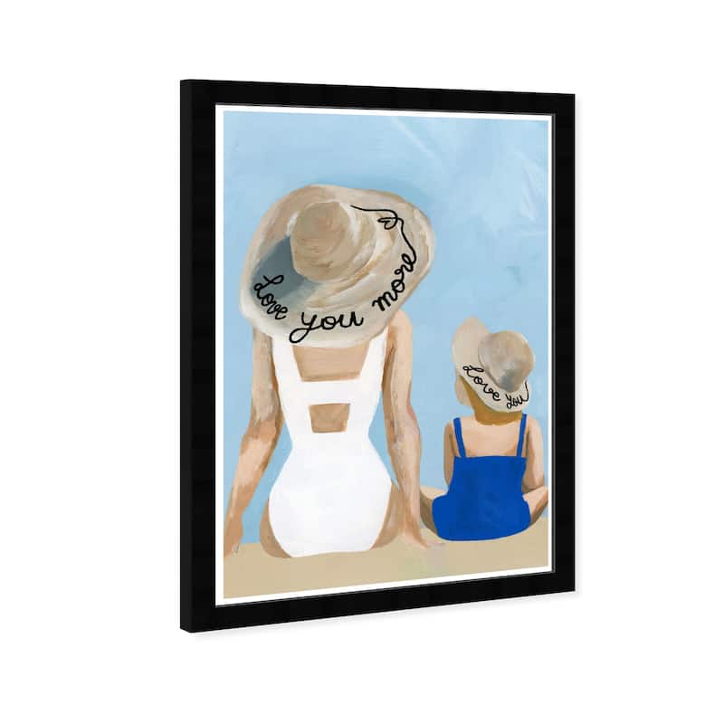 Wynwood Studio 'Love you more' People and Portraits Wall Art Framed Print Portraits - Blue, Brown