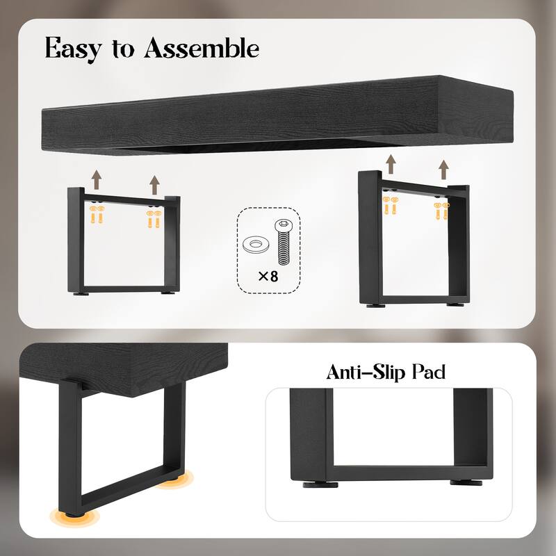 Rossetta 59" Sleek Modern Industrial Design Versatile Multi-Scenario Use Indoor Bench