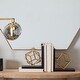 preview thumbnail 7 of 5, Stainless Steel Metal Geometric Overlapping Cube Bookends with Black Bases - Set of 2 Gold - Roche River Decor - 6"W x 8"L x 8"H