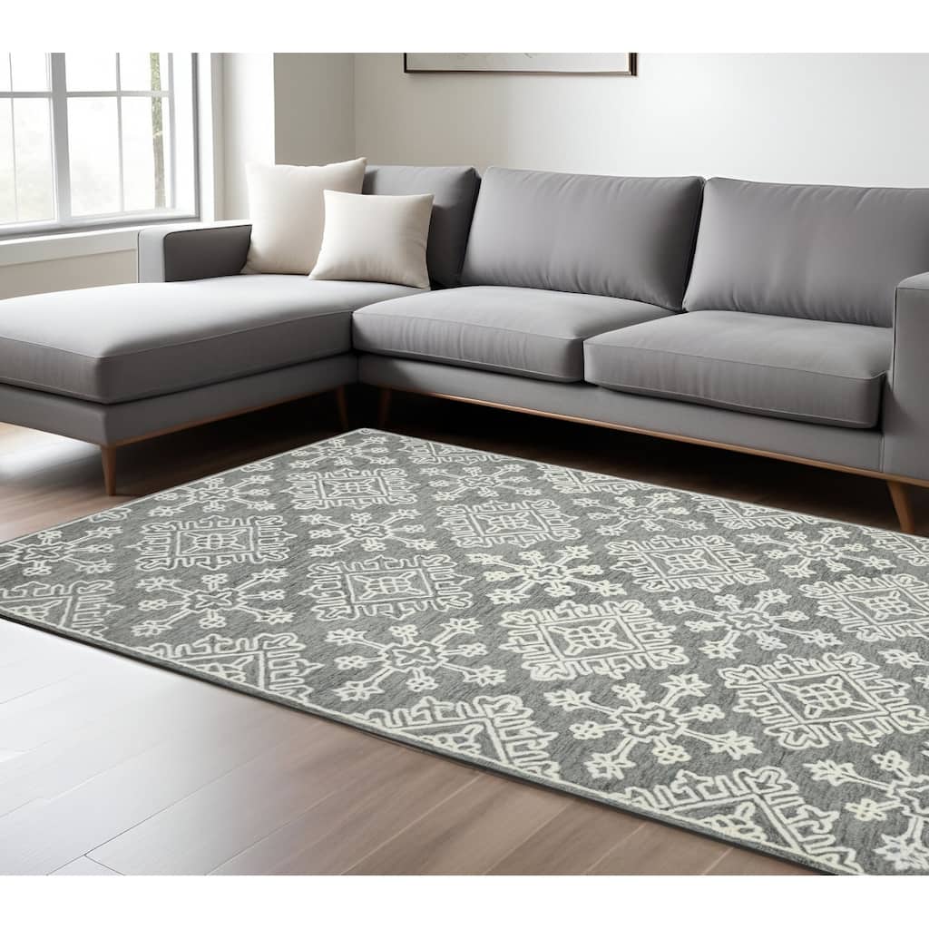 HomeRoots Oriental Transitional Rectangle Area Rug
