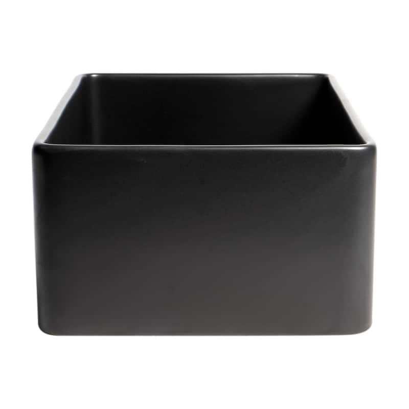 Black Matte Smooth Apron 30" x 18" Single Bowl Fireclay Farm Sink