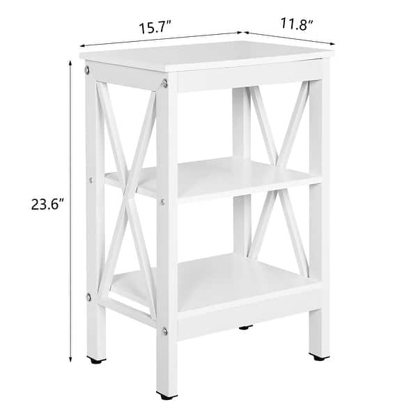 dimension image slide 4 of 6, Modern Nightstand with 3-Tier Storage Shelves A Variety of Colors Are Available for Living Room, Bedroom Entrance End Table