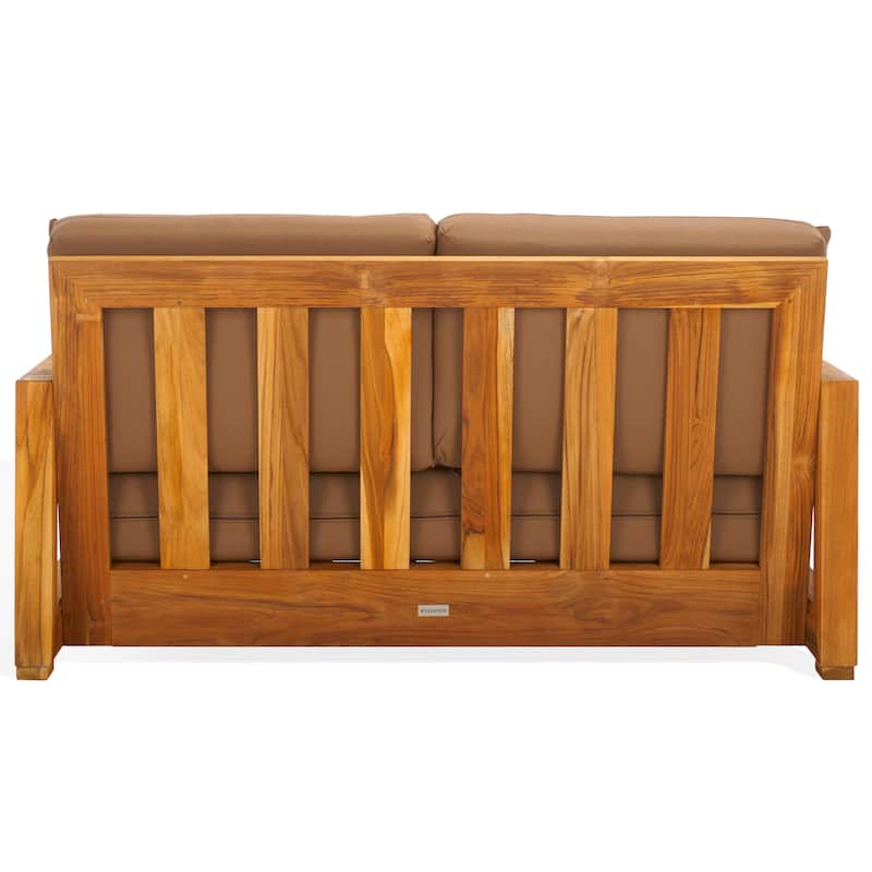 SAFAVIEH Couture Montford Brazilian Teak 2-Seat Bench - 53"W x 36"D x 27"H