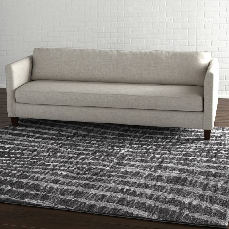 HomeRoots Abstract Industrial Rectangle Area Rug - 90.00 in. x 60.00 in.  x 1.00 in.