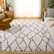 preview thumbnail 5 of 32, SAFAVIEH Berber Fringe Shag Mena Trellis Rug