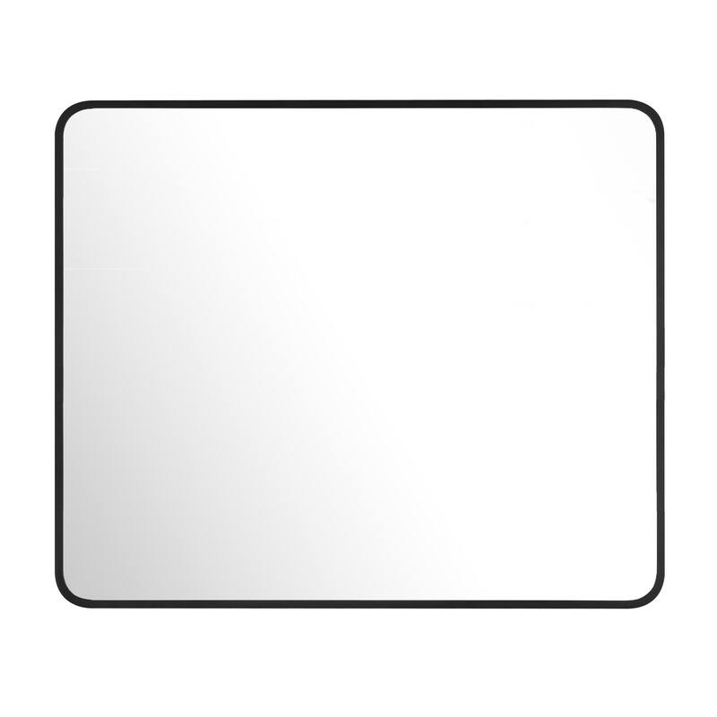Ledel Modern Rounded Rectangular Metal Framed Bathroom Vanity Mirror
