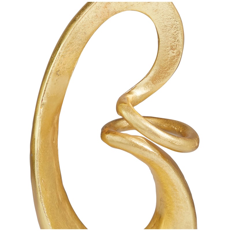 Classy Aluminum Metal Swirl Abstract Sculpture - Dark Gray or Gold