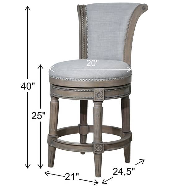 Copper Grove Rijssen 26in. Counter-Height Wood Swivel Stool - Bed Bath ...