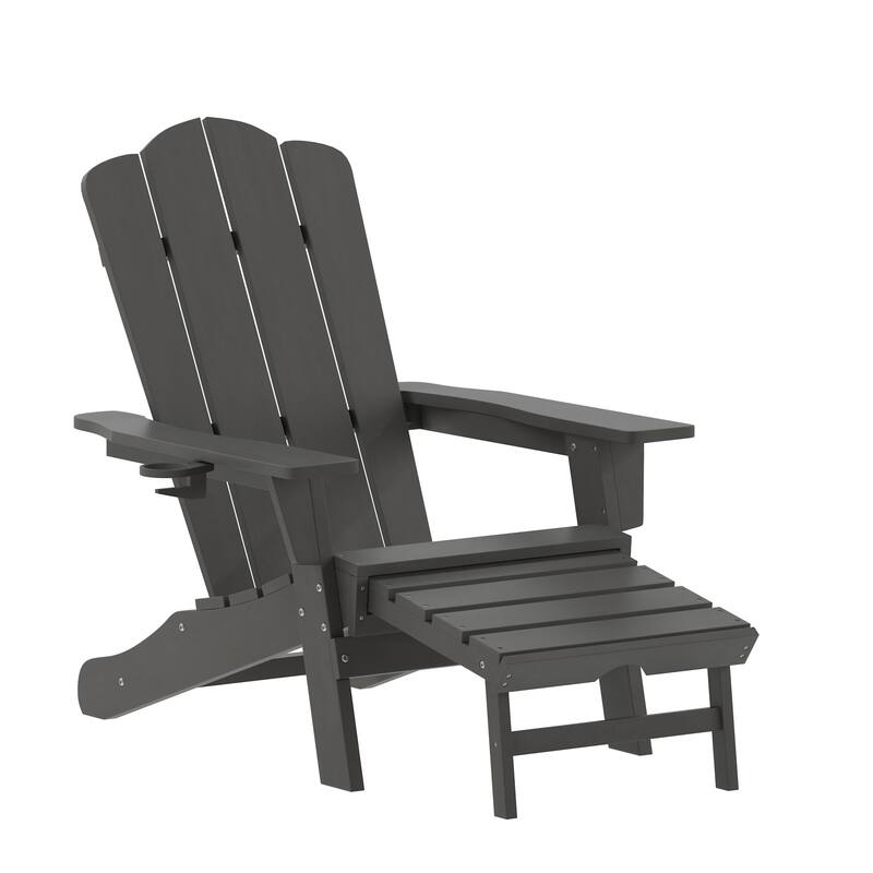 Flash Furniture FFOF81757 Jean 34" Wide Polyethylene Adirondack Chair