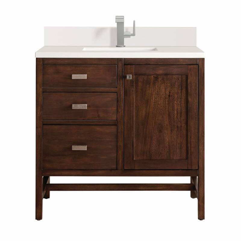 James Martin Vanities E444-V36-1WZ Addison 36" Single Basin Wood - Mid-Century Acacia
