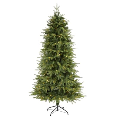 6.5ft. Fir Look Artificial Christmas Tree with 400 Clear LED Lights and 2158 Branches - Full Holiday X-Mas Display