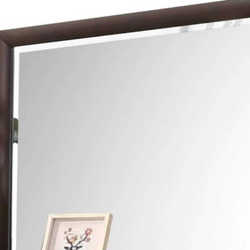 HomeRoots 36" Merlot Wood Framed Mounted Dresser Mirror - 47' X '36' X '1