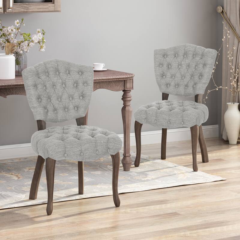 Crosswind Diamond Stitch Fabric Dining Chair by Christopher Knight Home