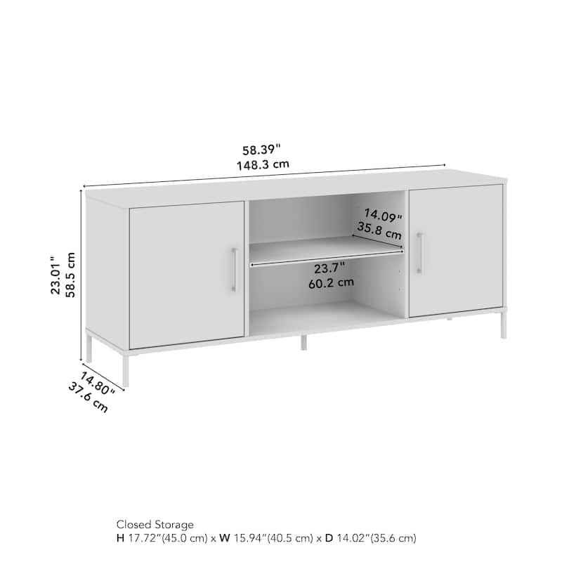Bush Furniture Essence 58W TV Stand with Doors and Shelves