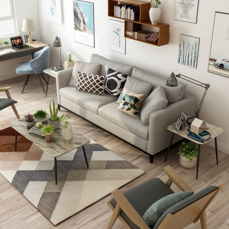 Maisha Mid-Century Modern 44-inch Steel 3-Piece Coffee Table Set by Furniture of America