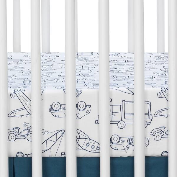 Shop Lambs Ivy Metropolis Blue White Car Truck Plane 100 Cotton