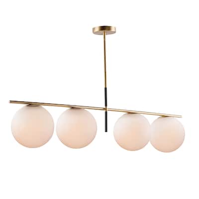 Vesper 4-Light Pendant - satin brass / black