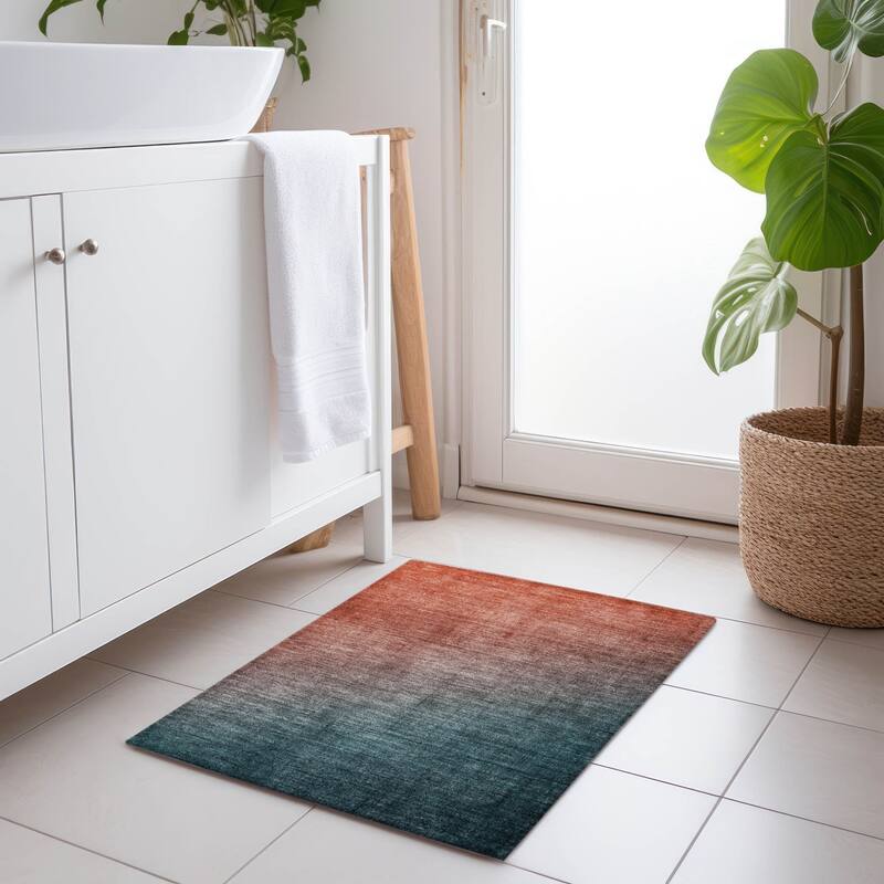 Java Ombre Weather Resistant Blended Style Outdoor Rug