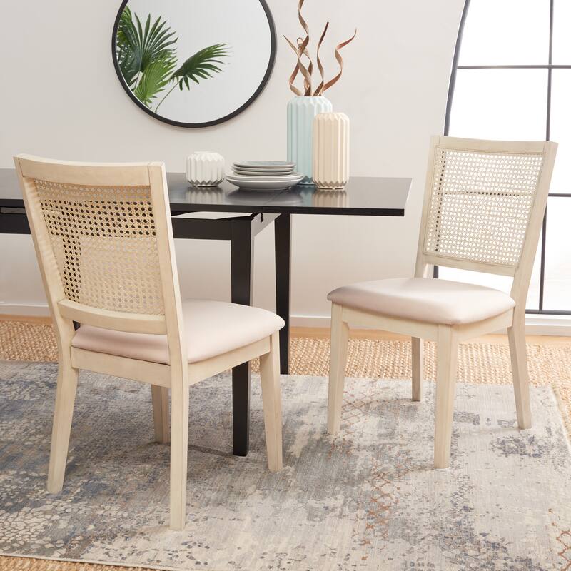 SAFAVIEH Elia Farmhouse Dining Chair (Set of 2) - 20 In. W x 23 In. D x 37 In. H - 20Wx23Dx37H