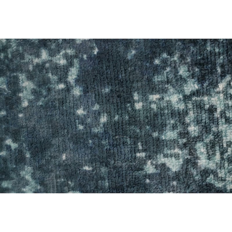 Hand Knotted Oriental Viscose Silk Carpet Modern All-Over Multi-Colored Abstract Area Rug - 7' 11'' X 4' 11''