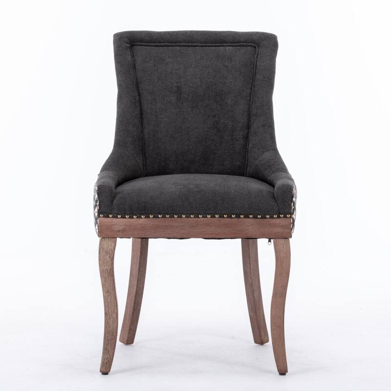 Ultra Side Dining Chairs (Set of 2) - Mid-Century Modern Fabric Upholstery with Solid Wood Legs