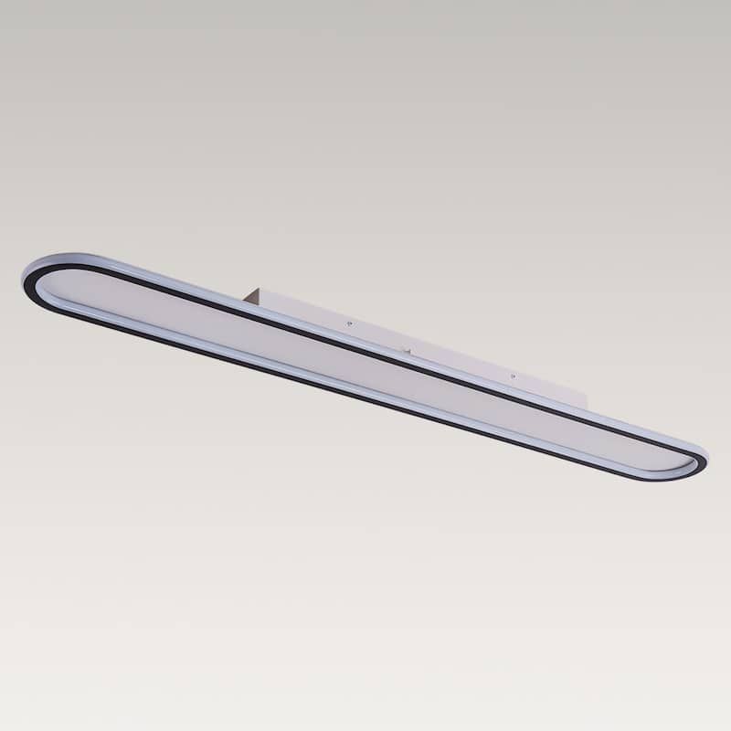 Contemporary Linear Oval LED Semi Flush Mount - 39in 3000K
