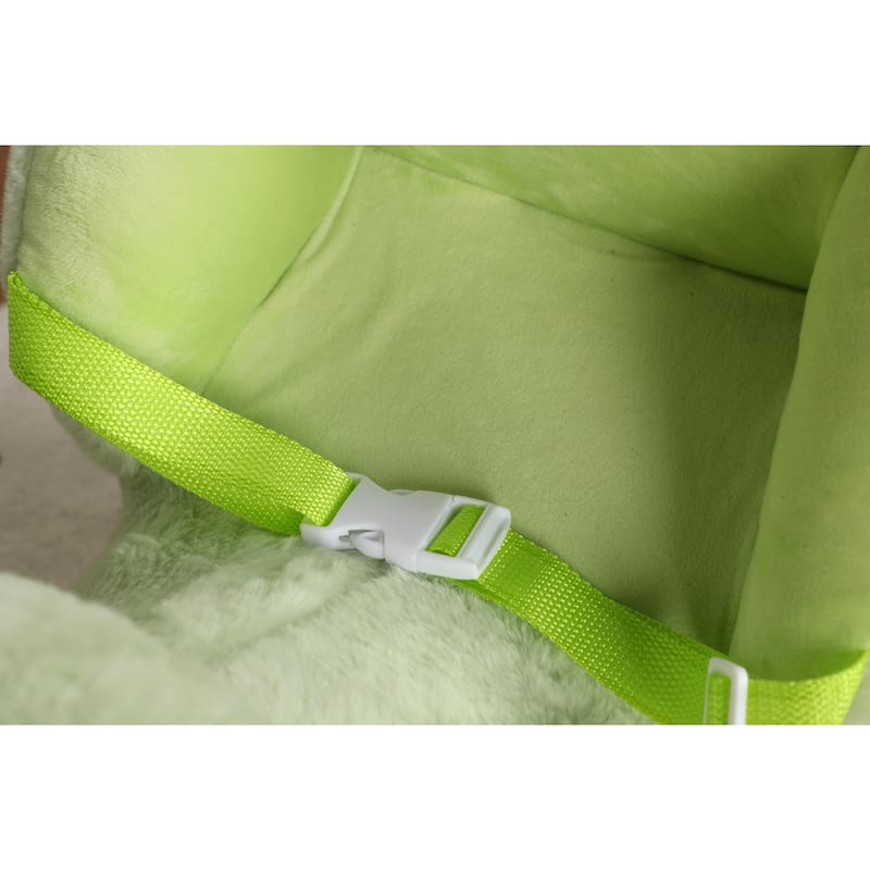 Kids Ride-On Rocking Horse Toy with Lullaby Song, Rocking Toy with Hand Puppets & Safety Belt