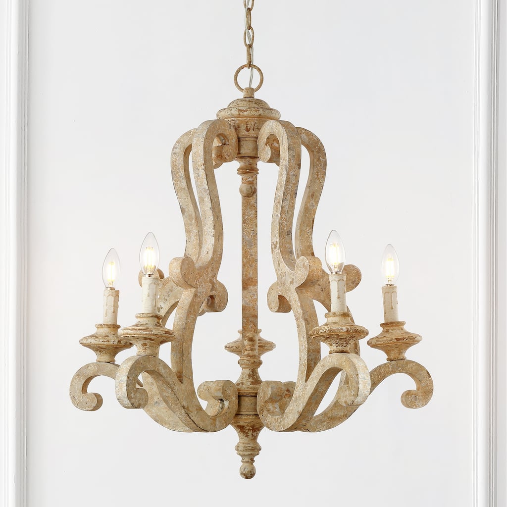 Apollo 22" 3-Light Adjustable Metal LED Chandelier, Brushed Nickel/Black by JONATHAN Y