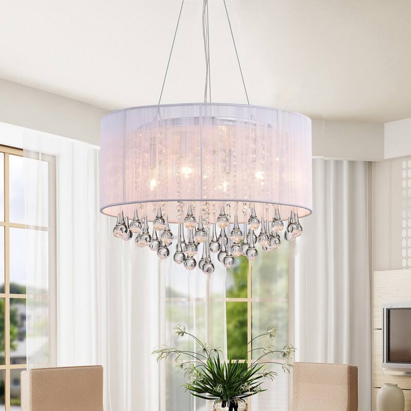 Spherical White Crystal Chandelier