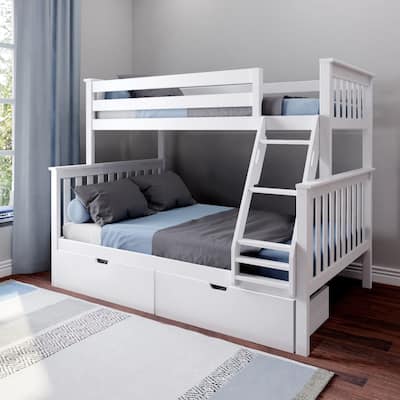 Max and Lily Twin over Full Bunk Bed with Under Bed Storage Drawers